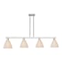 Innovations Lighting Natural Ballston Dome 4 Light 48" Wide Linear Pendant Brushed Satin Nickel / Natural