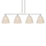 Innovations Lighting Bristol Natural 4 Light 52" Wide Linear Pendant Brushed Satin Nickel / Natural