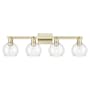 Innovations Lighting Athens 4 Light 33" Wide Vanity Light Antique Brass / Clear