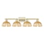 Innovations Lighting Natural Ballston Dome 4 Light 36" Wide Vanity Light Antique Brass / Natural
