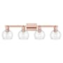 Innovations Lighting Athens 4 Light 33" Wide Vanity Light Antique Copper / Clear