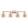 Innovations Lighting Athens 4 Light 33" Wide Vanity Light Antique Copper / Mercury
