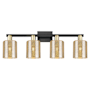 Innovations Lighting Cobbleskill 4 Light 32" Wide Vanity Light Black Antique Brass / Mercury