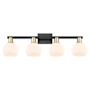 Innovations Lighting Athens 4 Light 33" Wide Vanity Light Black Antique Brass / Matte White