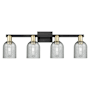 Innovations Lighting Caledonia 4 Light 32" Wide Vanity Light Black Antique Brass / Charcoal