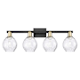 Innovations Lighting Waverly 4 Light 33" Wide Vanity Light Black Antique Brass / Clear