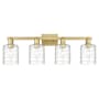 Innovations Lighting Cobbleskill 4 Light 32" Wide Vanity Light Brushed Brass / Deco Swirl