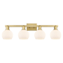 Innovations Lighting Athens 4 Light 33" Wide Vanity Light Brushed Brass / Matte White