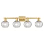 Innovations Lighting Athens 4 Light 33" Wide Vanity Light Brushed Brass / Clear Basketweave