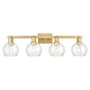 Innovations Lighting Athens 4 Light 33" Wide Vanity Light Brushed Brass / Seedy