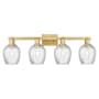 Innovations Lighting Salina 4 Light 33" Wide Vanity Light Brushed Brass / Clear Spiral Fluted