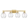 Innovations Lighting Waverly 4 Light 33" Wide Vanity Light Brushed Brass / Clear