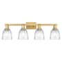 Innovations Lighting Brookfield 4 Light 33" Wide Vanity Light Brushed Brass / Clear
