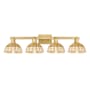 Innovations Lighting Natural Ballston Dome 4 Light 36" Wide Vanity Light Brushed Brass / Natural