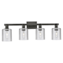 Innovations Lighting Cobbleskill 4 Light 32" Wide Vanity Light Matte Black / Clear