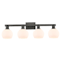 Innovations Lighting Athens 4 Light 33" Wide Vanity Light Matte Black / Matte White