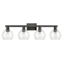 Innovations Lighting Athens 4 Light 33" Wide Vanity Light Matte Black / Clear