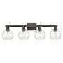 Innovations Lighting Athens 4 Light 33" Wide Vanity Light Matte Black / Seedy