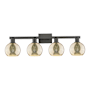 Innovations Lighting Athens 4 Light 33" Wide Vanity Light Matte Black / Mercury