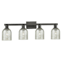 Innovations Lighting Caledonia 4 Light 32" Wide Vanity Light Matte Black / Mica