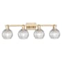 Innovations Lighting Athens 4 Light 33" Wide Vanity Light Champagne Bronze / Clear Basketweave