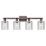 Innovations Lighting Cobbleskill 4 Light 32" Wide Vanity Light Oil Rubbed Bronze / Clear