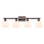 Innovations Lighting Athens 4 Light 33" Wide Vanity Light Oil Rubbed Bronze / Matte White