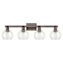 Innovations Lighting Athens 4 Light 33" Wide Vanity Light Oil Rubbed Bronze / Clear