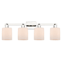 Innovations Lighting Cobbleskill 4 Light 32" Wide Vanity Light Polished Nickel / Matte White