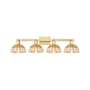 Innovations Lighting Natural Ballston Dome 4 Light 36" Wide Vanity Light Satin Gold / Natural