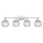 Innovations Lighting Athens 4 Light 33" Wide Vanity Light Brushed Satin Nickel / Clear Basketweave
