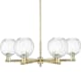 Innovations Lighting Preston 6 Light 24" Wide Candle Style Chandelier Antique Brass / Clear