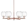 Innovations Lighting Preston 6 Light 24" Wide Candle Style Chandelier Antique Copper / Clear