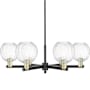 Innovations Lighting Preston 6 Light 24" Wide Candle Style Chandelier Black Antique Brass / Clear