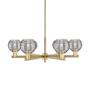 Innovations Lighting Athens Deco Swirl 6 Light 24" Wide Chandelier Brushed Brass / Light Smoke Deco Swirl