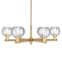 Innovations Lighting Athens Water Glass 6 Light 36" Wide Chandelier Brushed Brass / Clear Water Glass