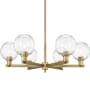 Innovations Lighting Preston 6 Light 24" Wide Candle Style Chandelier Brushed Brass / Clear