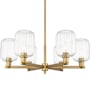 Innovations Lighting Preston 6 Light 24" Wide Candle Style Chandelier Brushed Brass / Clear