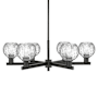 Innovations Lighting Athens Water Glass 6 Light 36" Wide Chandelier Matte Black / Clear Water Glass