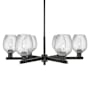 Innovations Lighting Salina 6 Light 36" Wide Chandelier Matte Black / Clear Spiral Fluted