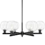 Innovations Lighting Preston 6 Light 24" Wide Candle Style Chandelier Matte Black / Clear