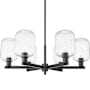 Innovations Lighting Preston 6 Light 24" Wide Candle Style Chandelier Matte Black / Clear