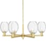 Innovations Lighting Preston 6 Light 24" Wide Candle Style Chandelier Satin Gold / Clear