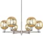 Innovations Lighting Preston 6 Light 24" Wide Candle Style Chandelier Satin Nickel / Mercury