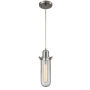 Innovations Lighting Centri 5" Wide Mini Pendant - Cord Suspension - T9 Bulb Compatible Brushed Satin Nickel / Clear