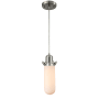 Innovations Lighting Centri 5" Wide Mini Pendant - Cord Suspension - T9 Bulb Compatible Brushed Satin Nickel / Matte White