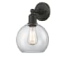 Innovations Lighting Sphere Single Light 13" Tall Bathroom Sconce Oil Rubbed Bronze / Clear
