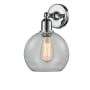Innovations Lighting Sphere Single Light 13" Tall Bathroom Sconce Polished Chrome / Clear