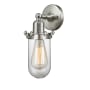 Innovations Lighting Centri Single Light 13" Tall Bathroom Sconce Brushed Satin Nickel / Clear