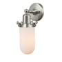 Innovations Lighting Centri Single Light 13" Tall Bathroom Sconce Brushed Satin Nickel / Matte White Cased